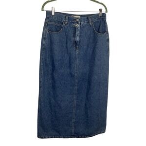 Y2K Faded Glory Denim Maxi Skirt Womens Blue Jean Modest Coastal Cowgirl